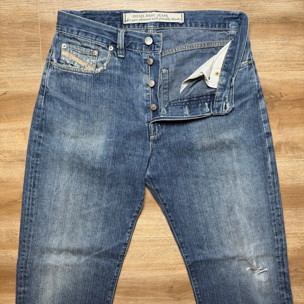 Vintage Diesel Fellow Jeans Men 30x30 Blue Straight Leg Distressed Italy (Tag33)